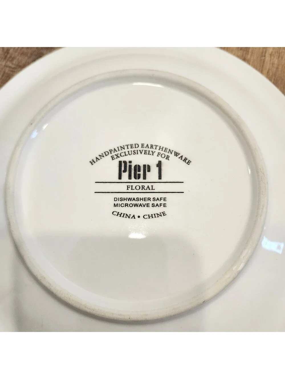 Pier 1 Hand Painted Earthenware 8.25” Salad/Dessert Plates, Set of 2, Floral